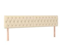 vidaXL 2X Cabeceros Tapizado Cama Dormitorio Antimancha Acolchado Protector Cubierta Elástico Prueba Polvo Funda de Tela Crema 100x7x78/88 cm