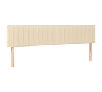 vidaXL 2X Cabeceros Tapizado Cama Dormitorio Antimancha Protector Acolchado Cubierto Elástico Prueba Polvo Funda de Tela Crema 80x5x78/88 cm