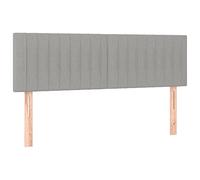 vidaXL 2X Cabeceros Tapizado Cama Dormitorio Antimancha Protector Acolchado Cubierto Elástico Prueba Polvo Funda Tela Gris Claro 72x5x78/88 cm