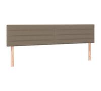 vidaXL 2X Cabeceros Tapizado Cama Dormitorio Antimancha Protector Acolchado Cubierto Elástico Prueba Polvo Funda de Tela Gris Taupe 100x5x78/88 cm