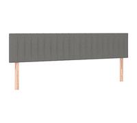 vidaXL 2X Cabeceros Tapizado Cama Dormitorio Antimancha Protector Acolchado Cubierto Elástico Prueba Polvo Funda de Tela Gris Oscuro 80x5x78/88 cm