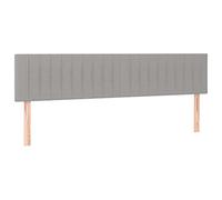 vidaXL 2X Cabeceros Tapizado Cama Dormitorio Antimancha Protector Acolchado Cubierto Elástico Prueba Polvo Funda de Tela Gris Claro 80x5x78/88 cm