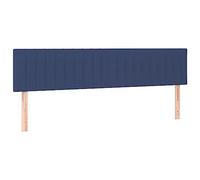 vidaXL 2X Cabeceros Tapizado Cama Dormitorio Antimancha Protector Acolchado Cubierto Elástico Prueba Polvo Funda de Tela Azul 90x5x78/88 cm