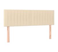 vidaXL 2X Cabeceros Tapizado Cama Dormitorio Antimancha Protector Acolchado Cubierto Elástico Prueba Polvo Funda Tela Crema 72x5x78/88 cm