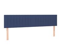 vidaXL 2X Cabeceros Tapizado Dormitorio Cama Antimancha Protector Acolchado Cubierto Elástico Prueba Polvo Funda de Tela Azul 100x5x78/88 cm