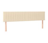 vidaXL 2X Cabeceros Tapizado Dormitorio Cama Antimancha Protector Acolchado Cubierto Elástico Prueba Polvo Funda de Tela Crema 100x5x78/88 cm