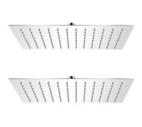 vidaXL 2X Cabezales Ducha Efecto Lluvia Acero Inoxidable 30x20cm Cuarto Baño