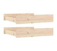 vidaXL 2X Cajones de Cama Gaveta Somier Almacenamiento Caja Accesorio de Dormitorio Habitación Organizador Muebles Madera Maciza de Pino