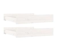 vidaXL 2X Cajones de Cama Gaveta Somier Almacenamiento Caja Accesorio de Dormitorio Habitación Organizador Muebles Madera Maciza de Pino Blanco