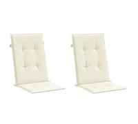 vidaXL 2X Cojines de Silla Jardín Crema Almohadón Almohadilla Acolchado Banco