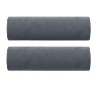 vidaXL 2X Cojines Decorativos Almohada para Sofá Silla Sala de Estar Salón Dormitorio Habitación Coche Hogar Interior Terciopelo Gris Oscuro