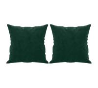vidaXL 2X Cojines Decorativos Almohada para Sofá Silla Sala de Estar Salón Dormitorio Habitación Coche Hogar Interior Terciopelo Verde Oscuro