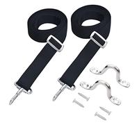 vidaXL 2X Correas para Toldo Inoxidable Amarre de Barco Ajustables con Hebillas y Mosquetones con Bucles y Gancho Bimini Tela y Acero