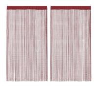 vidaXL 2X Cortinas de Flecos Decoración Ventanas Salón Dormitorio Sala de Estar Cocina Privacidad Protección Bañera 100x250cm Burdeos