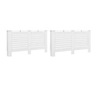 vidaXL 2X Cubiertas para Radiador de Pared Mueble Tapa de Calefacción Calentador de Listones Moderno Fácil de Montar MDF Blanco 152x19x81,5 cm
