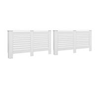 vidaXL 2X Cubiertas para Radiador de Pared Mueble Tapa de Calefacción Calentador de Listones Moderno Fácil de Montar MDF Blanco 152x19x81,5 cm