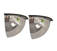 vidaXL 2X Espejos de Tráfico Cuarto Combado Automóvil Garaje Taller Entrada Coche Vehículos Carretera Transportación Acrílico Ø30 cm
