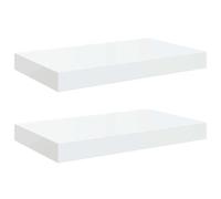 vidaXL Estante flotante Repisa colgante MDF Blanco brillo 40x23x3,8 cm 2x