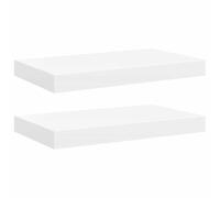 vidaXL 2X Estante Flotante Pared Repisa Colgante Estantería Tablero CD Libros Decoración Coleccionables Fotos Premios Blanco MDF 40x23x3,8 cm