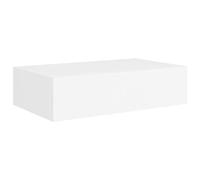 vidaXL 2X Estantes con Cajón de Pared Repisa Flotante Balda Estantería Armario Salón Exhibición Colgante Decoración Blanco MDF 40x23,5x10 cm