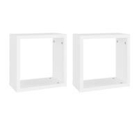 vidaXL 2X Estantes Cubo de Pared Estantería Colgante CD Libros Coleccionables Fotos Adornos Decoración Librerías Contrachapada Blanco 30x15x30cm