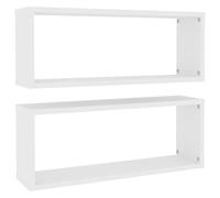 vidaXL 2X Estantes Cubos de Pared Estantería Colgante CD Libros Coleccionables Fotos Premios Decoración Librerías Contrachapada Blanco 60x15x23 cm