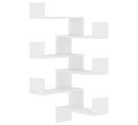 vidaXL 2X Estantes de Esquina de Pared Estantería Colgante CD Libros Coleccionables Fotos Premios Decoración Librerías Contrachapada Blanco 40x40x50cm