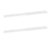 vidaXL 2X Estantes de Pared Repisa Flotante Balda Estantería Salón Sala de Estar Estudio Exhibición Colgante Decoración Blanco Brillante 100x9x3 cm