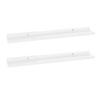 vidaXL 2X Estantes de Pared Repisa Flotante Balda Estantería Salón Sala de Estar Estudio Exhibición Colgante Decoración Blanco Brillante 60x9x3 cm