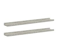 vidaXL Estantes de pared Repisa flotante 2 unidades Gris hormigón 80x9x3 cm