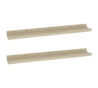 vidaXL 2X Estantes de Pared Repisa Flotante Balda Estantería Salón Sala de Estar Estudio Exhibición Colgante Decoración Color Roble Sonoma 60x9x3 cm