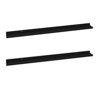 vidaXL 2X Estantes de Pared Repisa Flotante Balda Estantería Salón Sala de Estar Estudio Exhibición Colgante Decoración Negro 100x9x3 cm