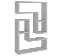 vidaXL 2X Estantes de Pared Repisa Flotante Balda Salón Sala de Estar Estudio Exhibición Colgante Decoración Contrachapada Gris Hormigón 50x15x50 cm
