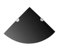 vidaXL 2X Estantes Esquina Soportes Balda Placa Panel Estantería para Casas o Tiendas de Pared Expositora Estantería Decoración Cromados Vidrio Negro 25x25cm