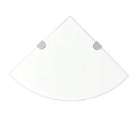 vidaXL 2X Estantes Esquina Soportes Balda Placa Panel Estantería para Casas o Tiendas de Pared Expositora Estantería Decoración Cromados Transparente 25x25cm