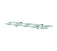 vidaXL 2X Estantes Flotantes Balda Colgantes Expositora Estantería Montado para Libros y Objetos Decoración Parillo Almacenamiento Vidrio 80x20cm