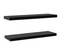 vidaXL 2X Estantes Flotantes de Pared Balda Colgantes Expositora Estantería Montado para Libros y Objetos Decoración Negro 120x20x3.8cm