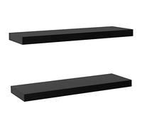 vidaXL 2X Estantes Flotantes de Pared Balda Colgantes Expositora Estantería Montado para Libros y Objetos Decoración Negro 80x20x3.8cm