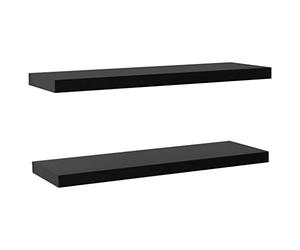 vidaXL 2X Estantes Flotantes de Pared Balda Colgantes Expositora Estantería Montado para Libros y Objetos Decoración Negro 120x20x3.8cm