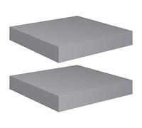 vidaXL 2X Estantes Flotantes de Pared Repisa Colgante Estantería Tablero CD Libros Coleccionables Fotos Premios Gris MDF 23x23,5x3,8 cm
