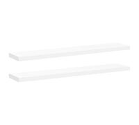 vidaXL 2X Estantes Flotantes de Pared Repisa Colgante Estantería Tablero CD Libros Decoración Coleccionables Fotos Premios MDF Blanco 120x23,5x3,8 cm
