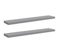 vidaXL 2X Estantes Flotantes Pared Repisa Colgante Estantería Tablero CD Libros Decoración Coleccionables Fotos Premios Gris MDF 120x23,5x3,8cm