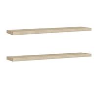 Estantes Flotantes Pared 2 Uds Color Roble Mdf 120x23,5x3,8cm Vidaxl