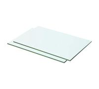 vidaXL 2X Estantes Panel Balda Placa Estantería para Casas o Tiendas de Pared Expositora Estantería Decoración de Vidrio Transparente 50x25cm