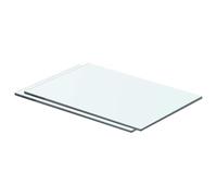 vidaXL 2X Estantes Panel Montados Colgante Cristal Hojas de Pared Forma de Almacenamiento Estantería de Exhibición de Vidrio Transparente 40x20 cm