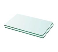 vidaXL 2X Estantes Panel Montados Colgante Cristal Hojas de Pared Forma de Almacenamiento Estantería de Exhibición de Vidrio Transparente 30x12 cm