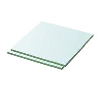 vidaXL 2X Estantes Panel Montados Colgante Cristal Hojas de Pared Forma de Almacenamiento Estantería de Exhibición de Vidrio Transparente 30x25 cm