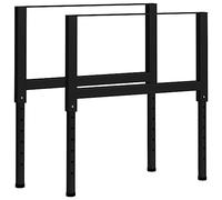 vidaXL 2X Estructura de Banco de Trabajo Soporte Duradero Altura Ajustable Mesa Taller Garaje Herramienta Metal 85x(69-95,5) cm Negro