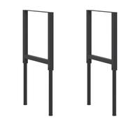 vidaXL 2X Estructura de Banco de Trabajo Soporte Duradero Altura Ajustable Mesa Taller Garaje Herramienta Metal 55x(69-95,5) cm Negro