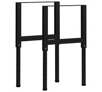 vidaXL 2X Estructura de Banco de Trabajo Soporte Duradero Altura Ajustable Mesa Taller Garaje Herramienta Metal 55x(69-95,5) cm Negro